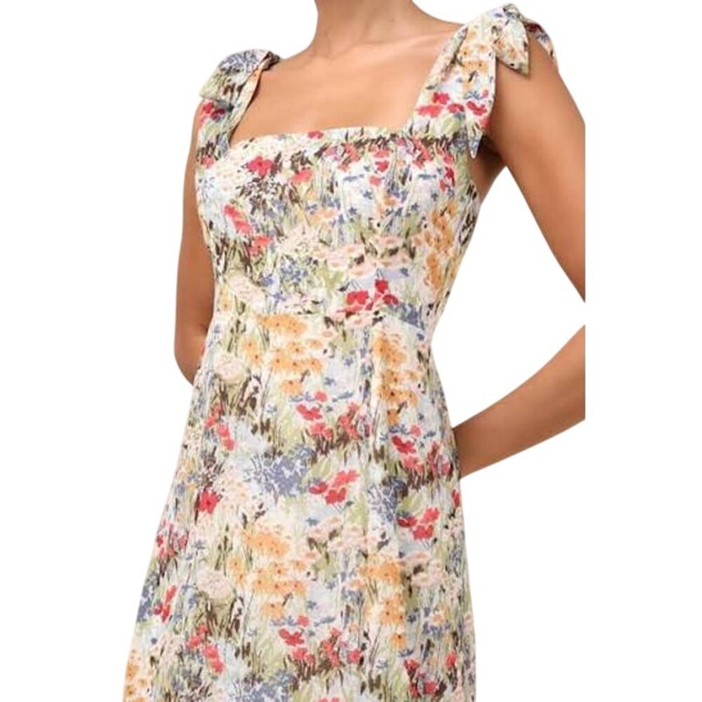 LULU'S Summer Invite Black Tie-Strap Tiered Midi Dress ROMANTIC Size XXL NWT